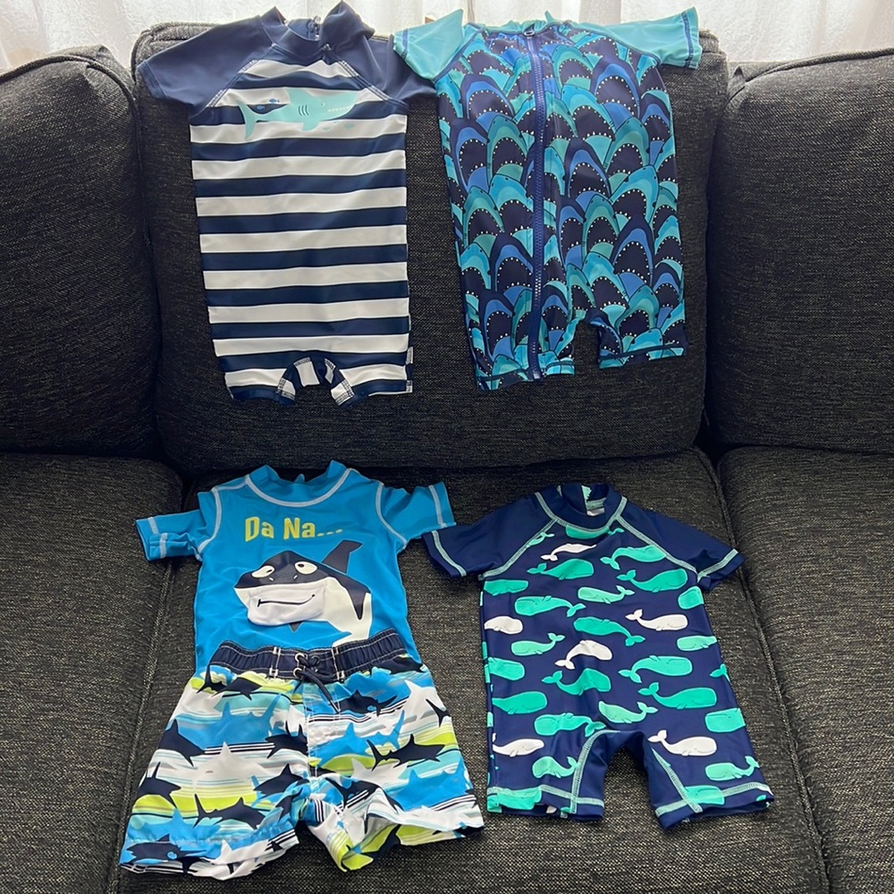 12month Baby Bathing Suits - set of 4